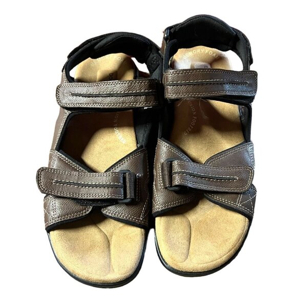 Dockers Mens Brown Adjustable Strap Sandals 12M Memory Foam Comfort Footbed - Picture 1 of 7